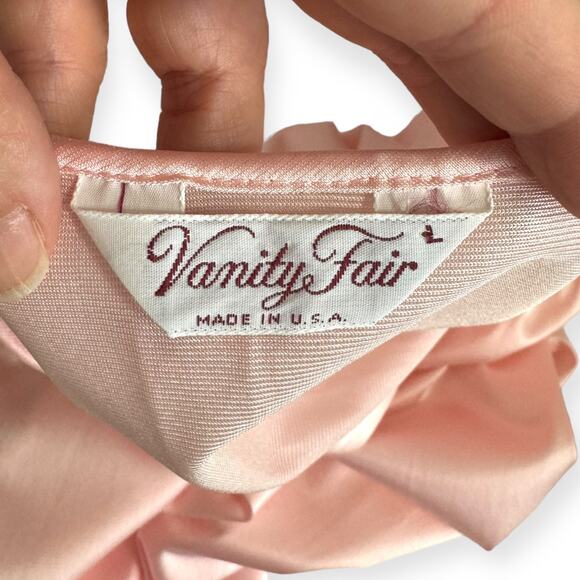 Vintage Vanity Fair Lace Trimmed Embroidered Nightgown Housecoat Robe Women's L - Picture 8 of 10